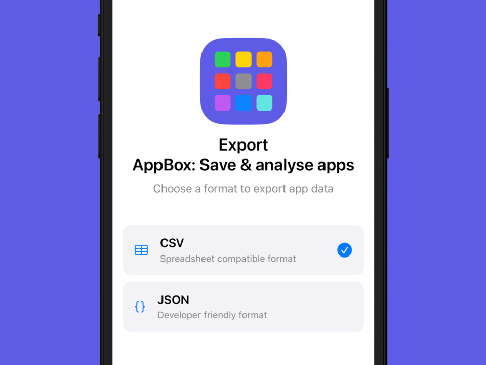 Export collections to CSV or JSON